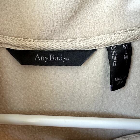 Anybody Lounge Polar Fleece Pop Over Henley Sz M Cozecore Fall Soft Cozy QVC - Picture 7 of 9